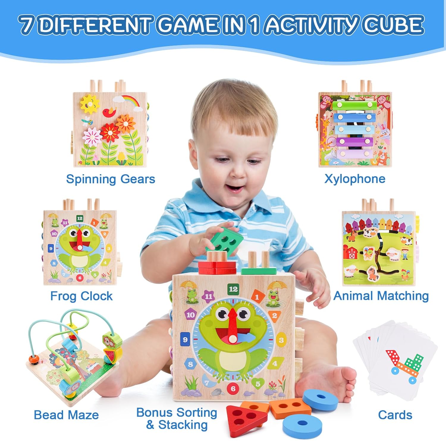 Wooden Activity Cube