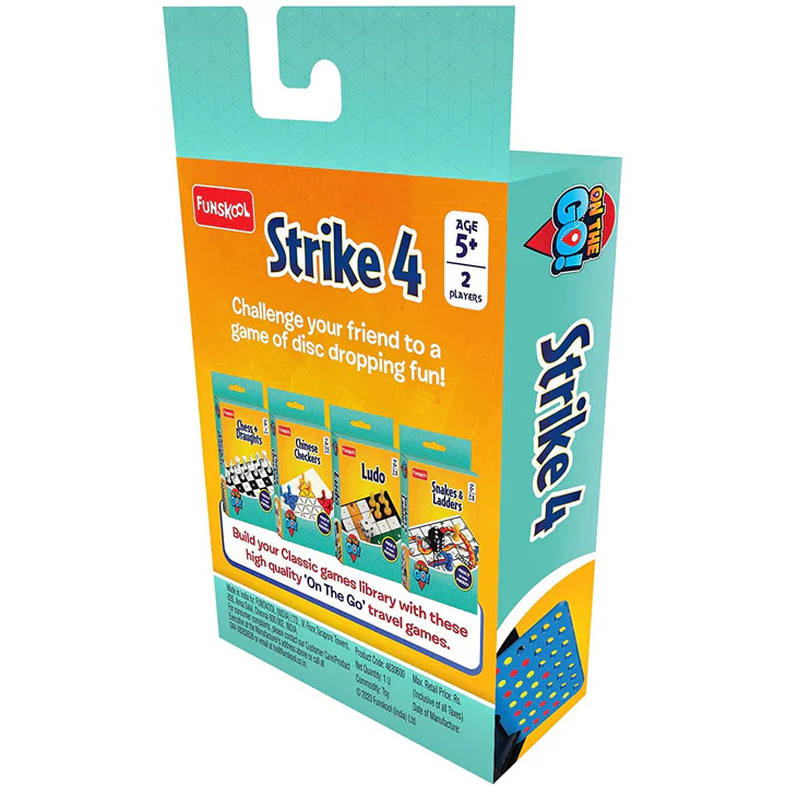 🎯 Funskool Travel Strike 4 | Compact 2-Player Strategic Game | Multicolor | Ages 6+ - Image 5