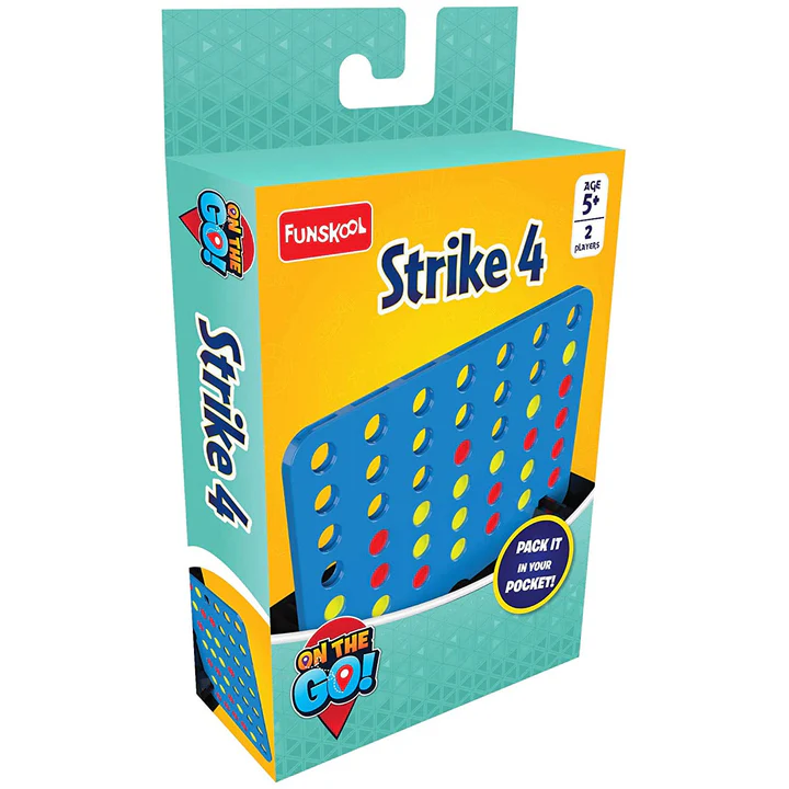 🎯 Funskool Travel Strike 4 | Compact 2-Player Strategic Game | Multicolor | Ages 6+