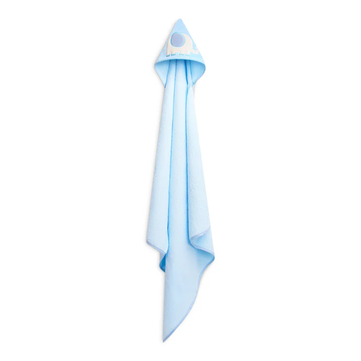 Mother's Choice Baby Elephant 100% Cotton Hooded Towel IT4387 Blue (75 x 75 cm) - Image 3