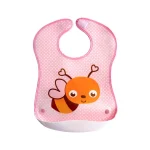 Sevibebe Baby Bib with silicone holder pink color