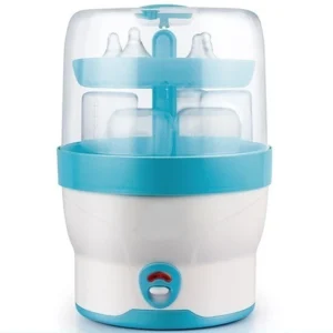 Baby bottle sterilizer, electric steam bottle sterilizer and dryer, safe material BPA free, anti-dry non-stop power supply,